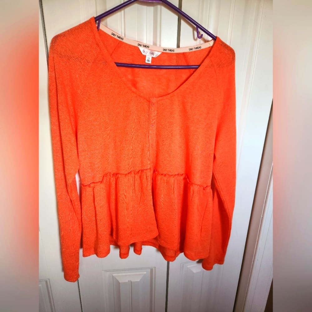 DAILY THREAD BABYDOLL TOP- SIZE LARGE